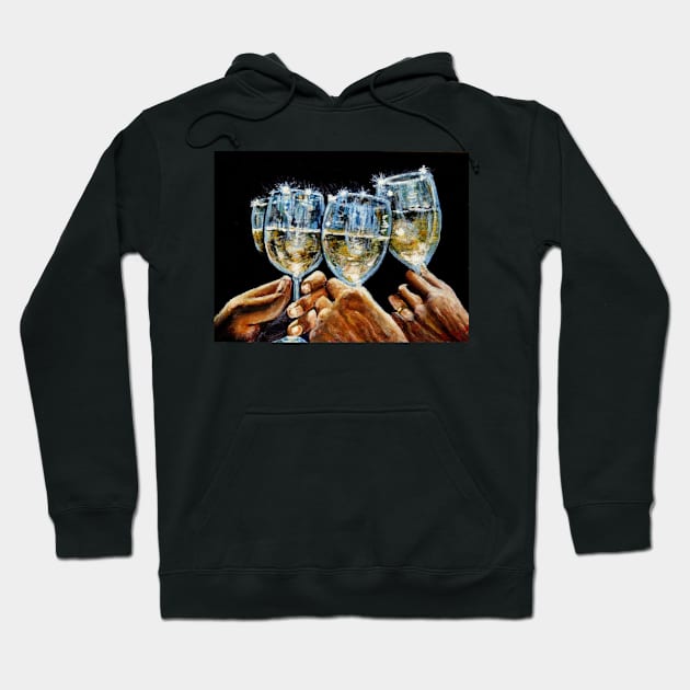 WHITE WINE CHEERS Hoodie by MackenzieTar